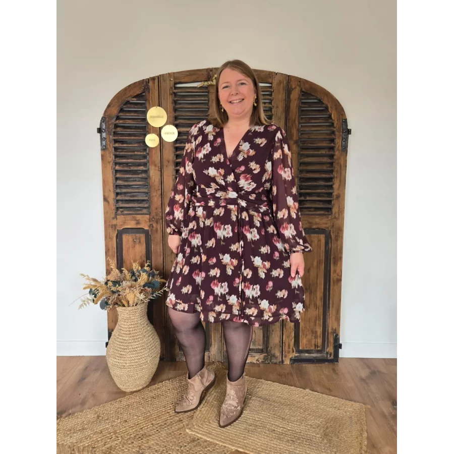 Robe Camelia choco à fleurs