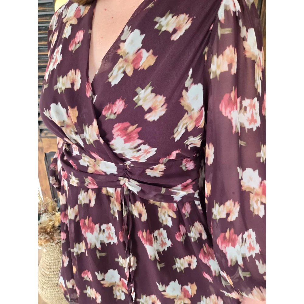 Robe Camelia choco à fleurs