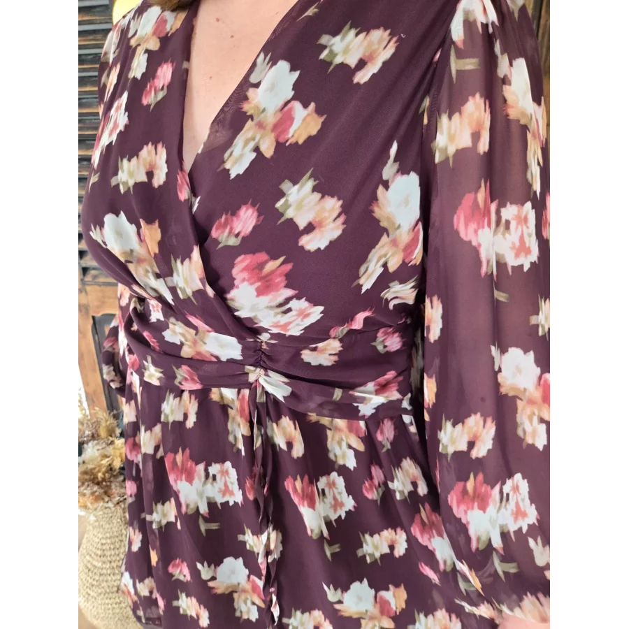 Robe Camelia choco à fleurs