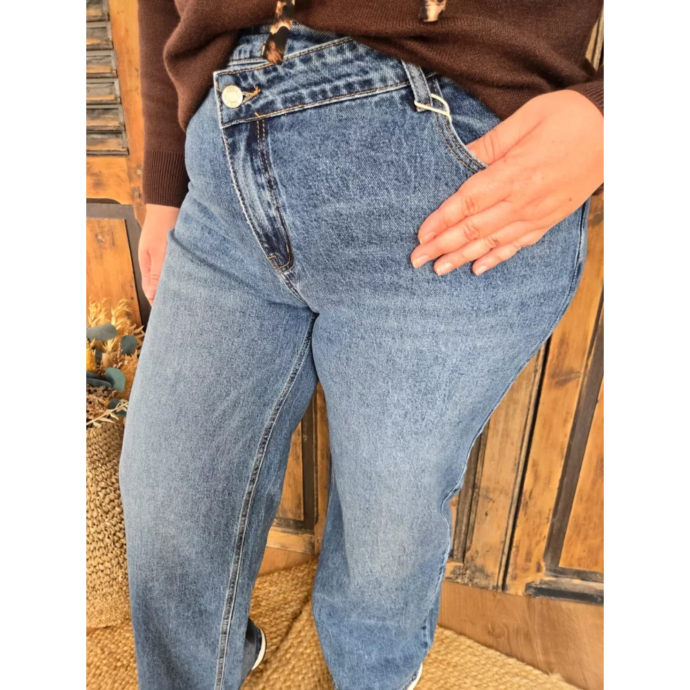 Jean Gustave wideleg asymetrique bleu stone