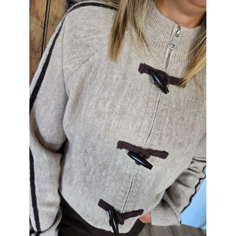 Gilet Habib maille taupe