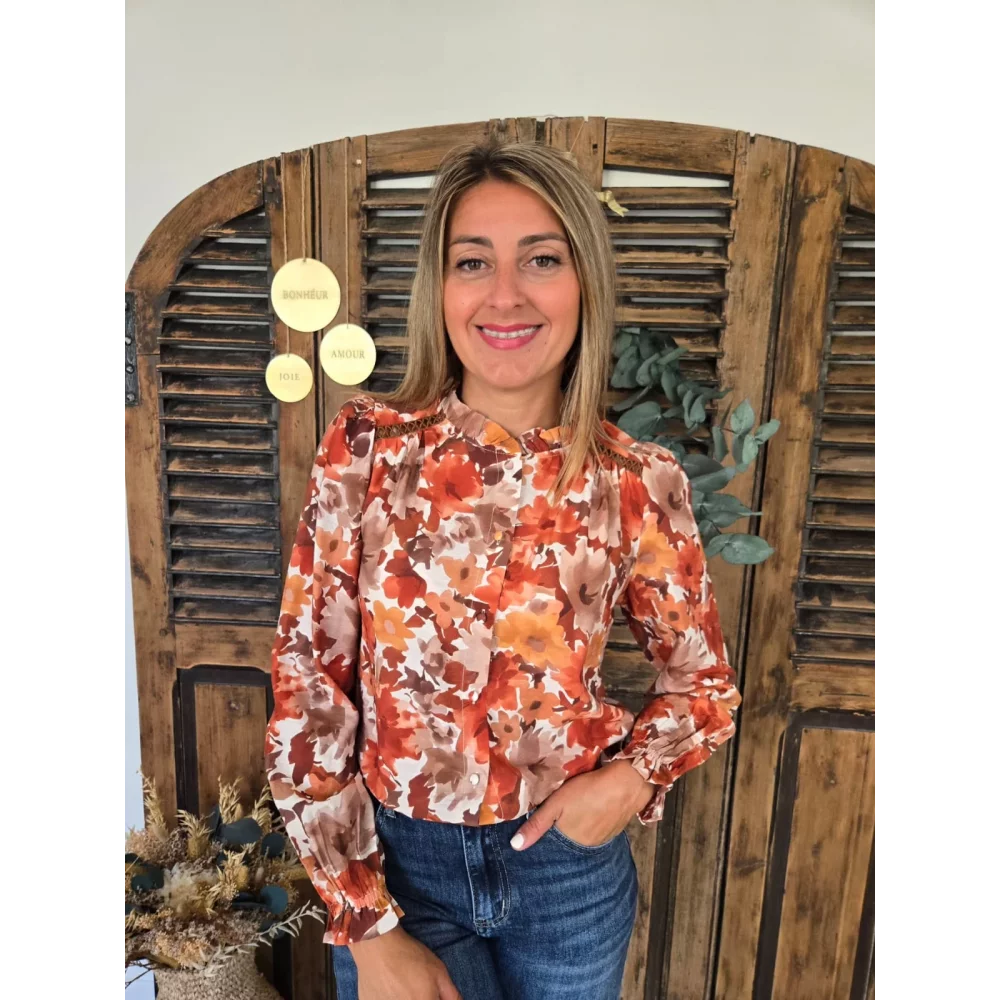 Blouse Celia fleurs orange