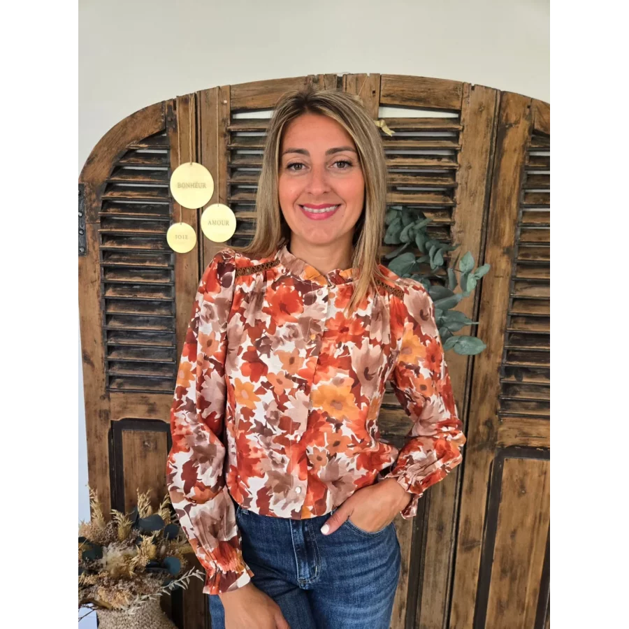 Blouse Celia fleurs orange