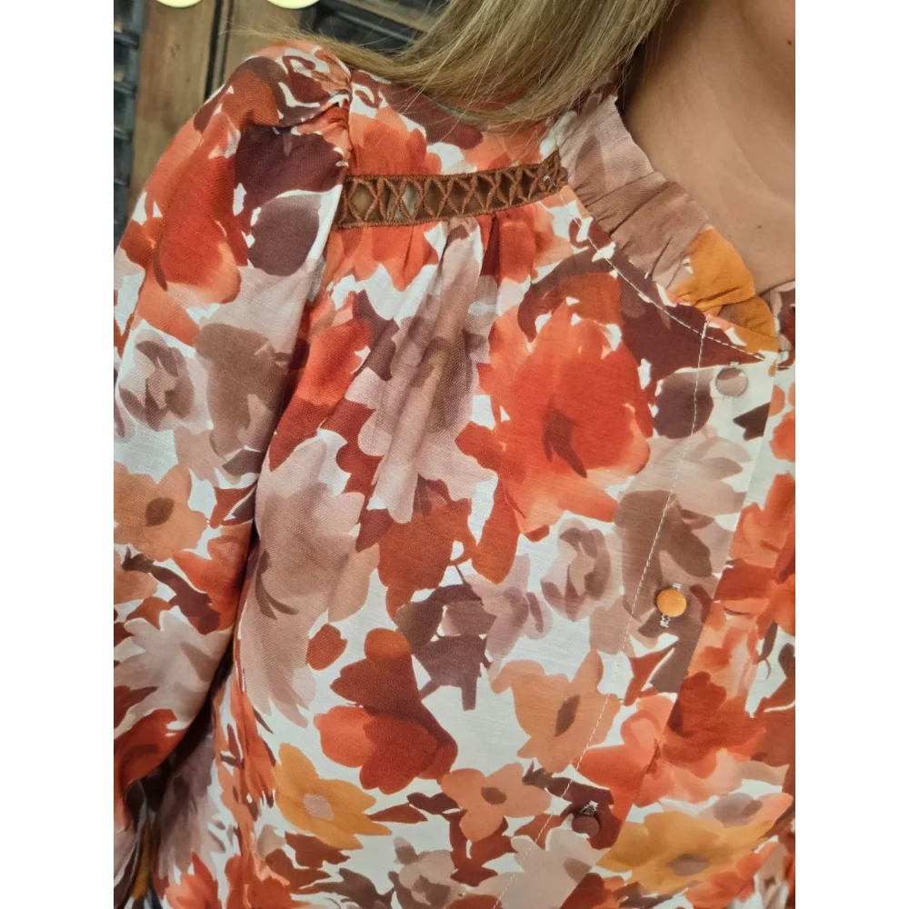 Blouse Celia fleurs orange