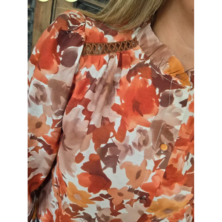 Blouse Celia fleurs orange