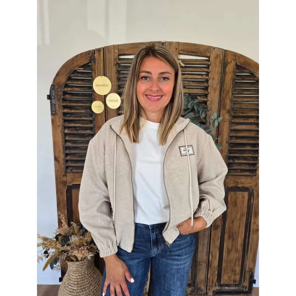 Sweat Veste Claude beige