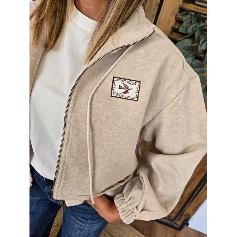 Sweat Veste Claude beige