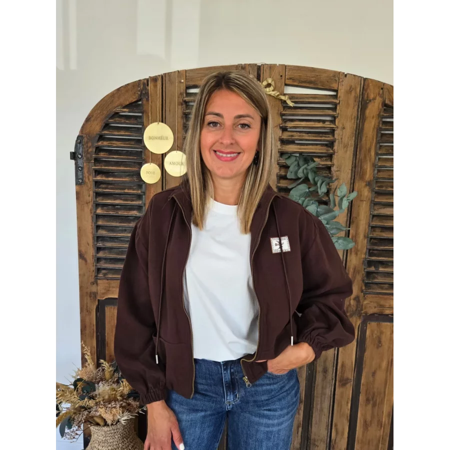 Sweat Veste Claude choco