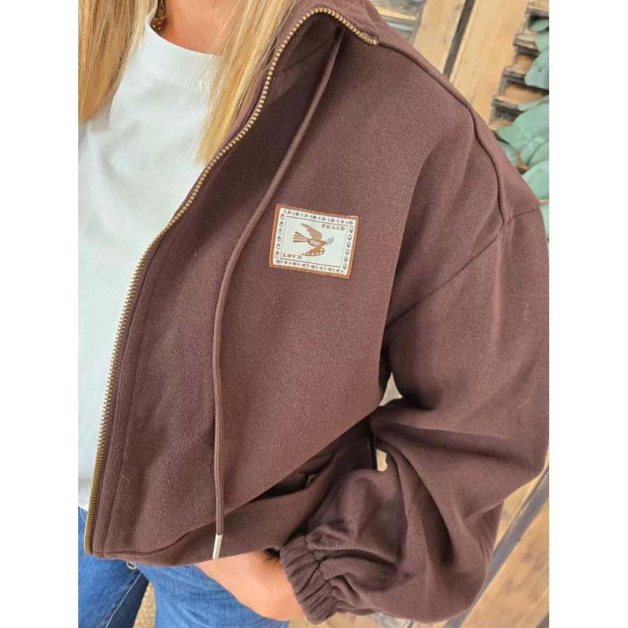 Sweat Veste Claude choco