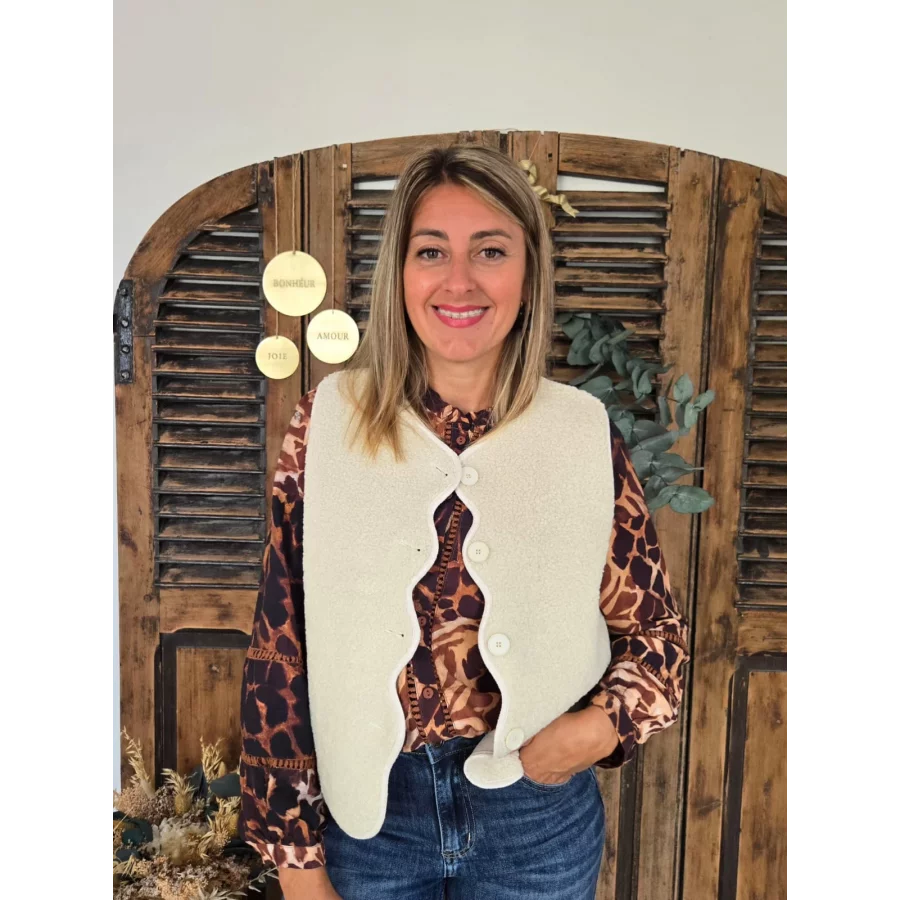 Gilet Odilon bouclette beige