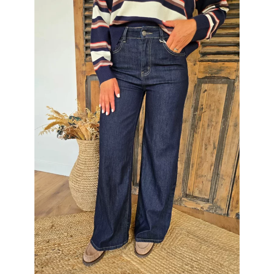 Jean Loan pallazo bleu brut vintage