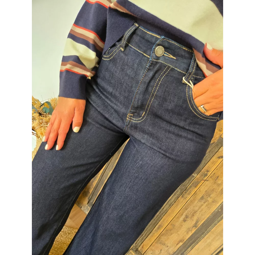 Jean Loan pallazo bleu brut vintage