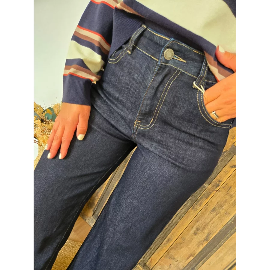 Jean Loan pallazo bleu brut vintage
