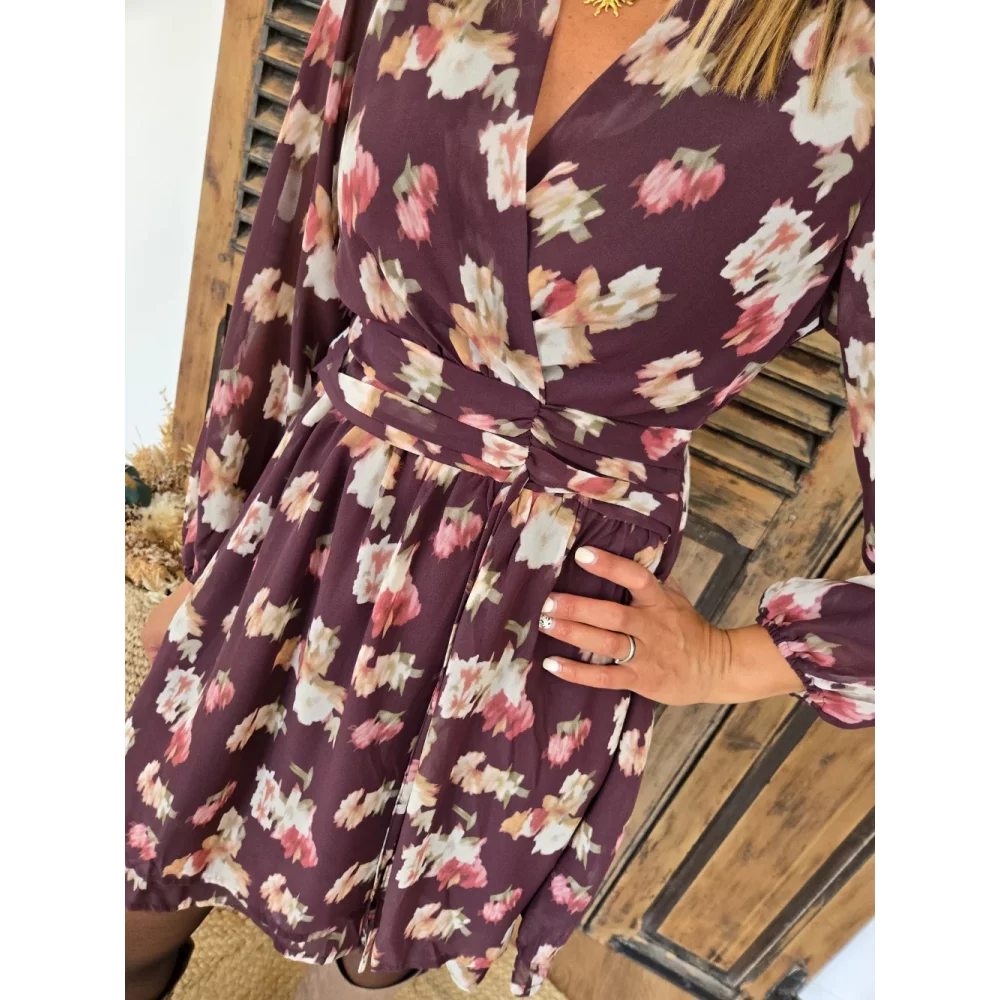 Robe Camelia choco à fleurs