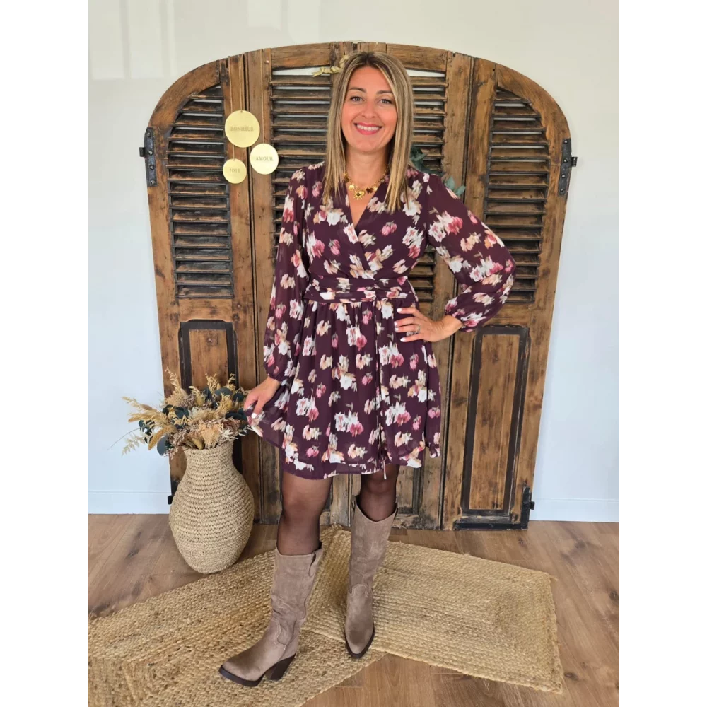 Robe Camelia choco à fleurs