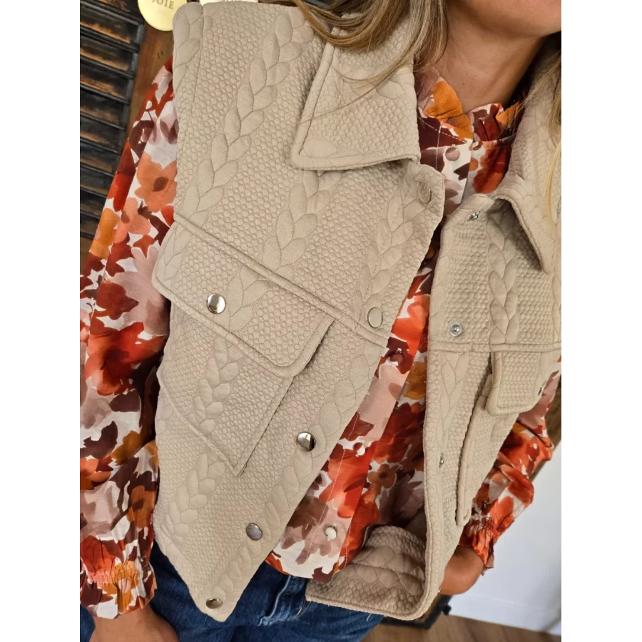Veste Colette beige sans manches