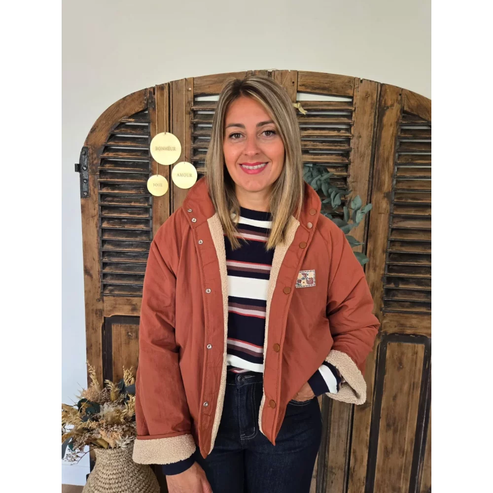 Blouson Norbert reversible beige et rouille
