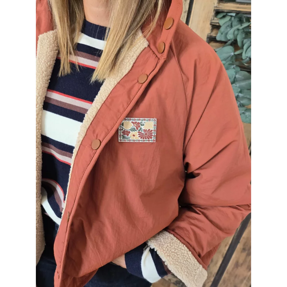 Blouson Norbert reversible beige et rouille