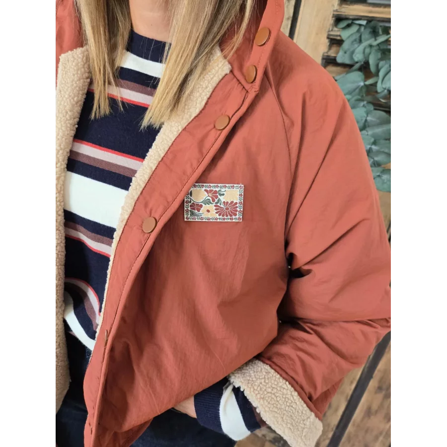 Blouson Norbert reversible beige et rouille