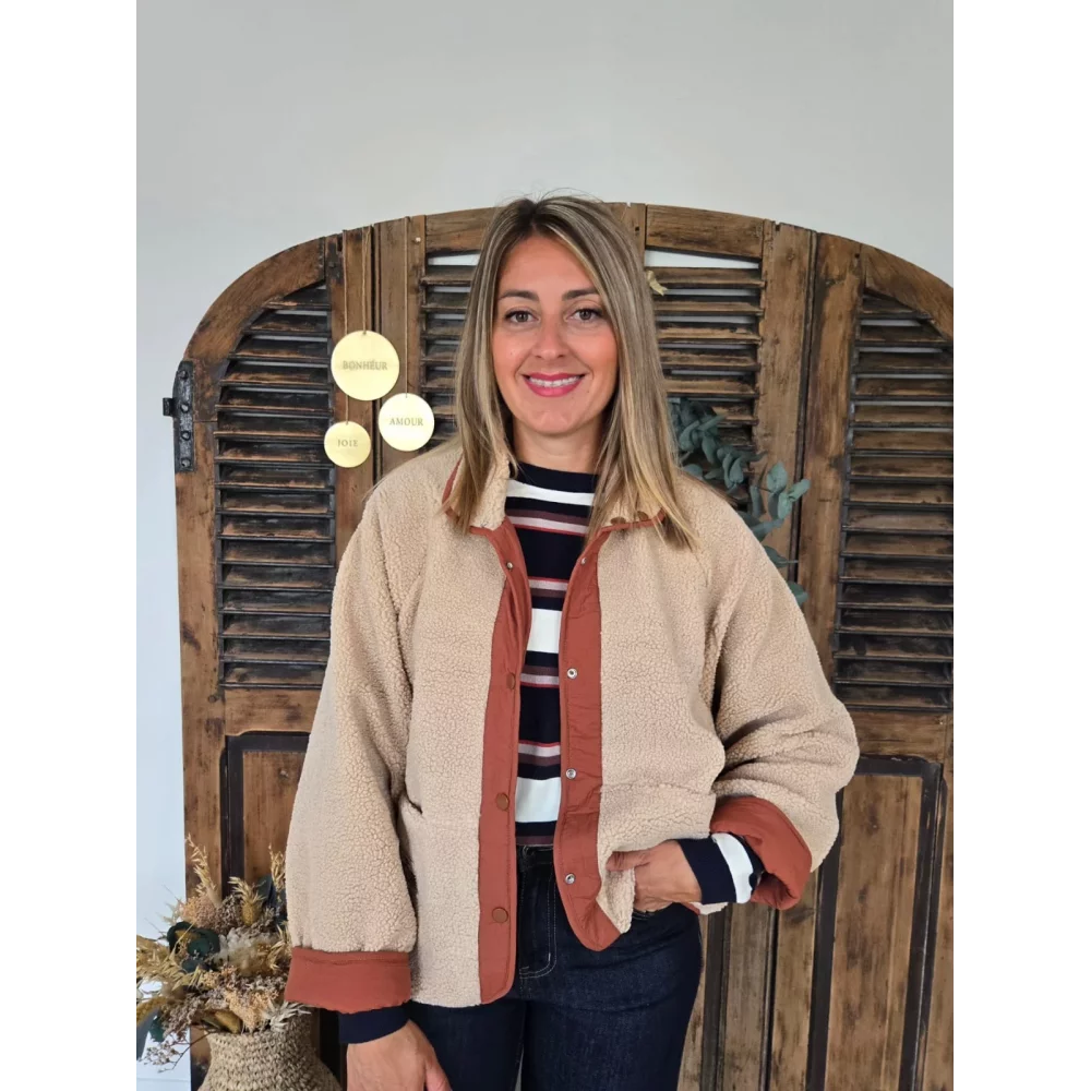 Blouson Norbert reversible beige et rouille