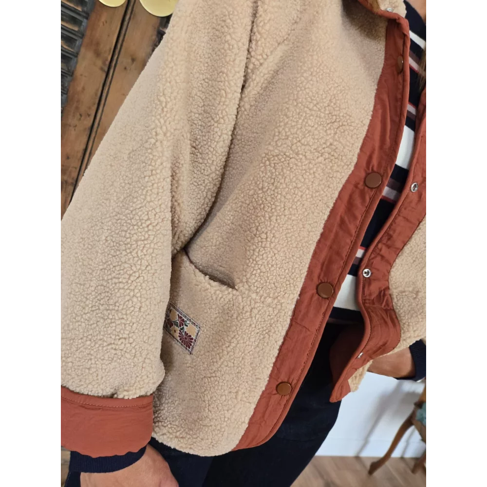 Blouson Norbert reversible beige et rouille
