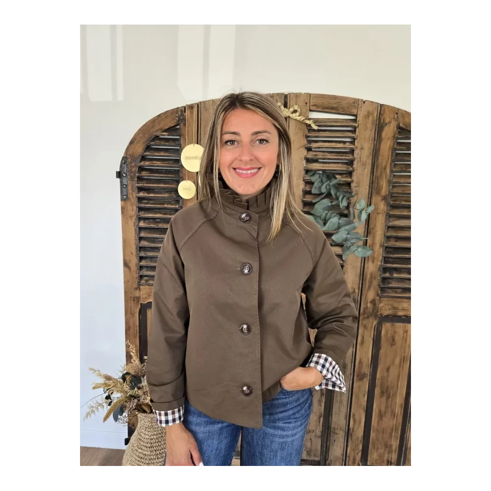 Veste trench Kate choco col victorien