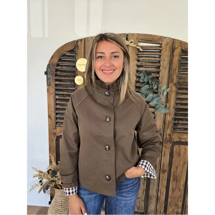 Veste trench Kate choco col victorien