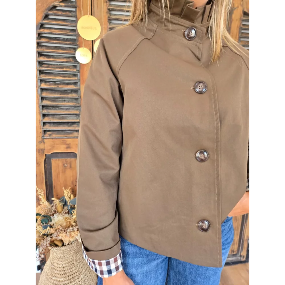 Veste trench Kate choco col victorien