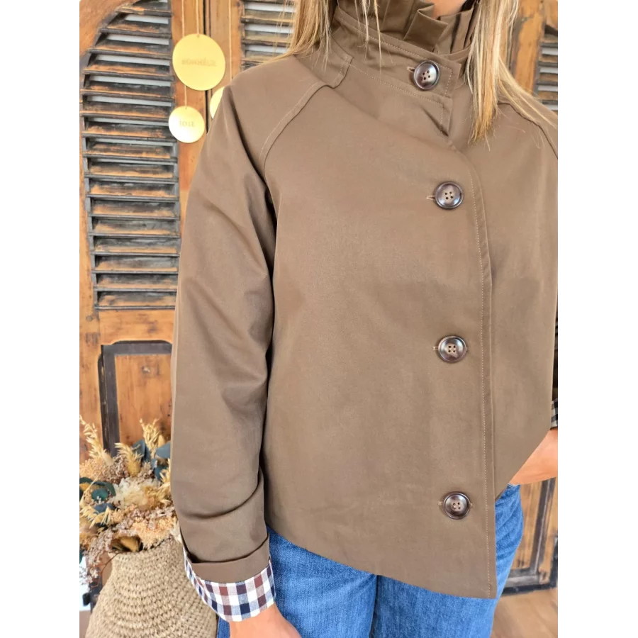 Veste trench Kate choco col victorien