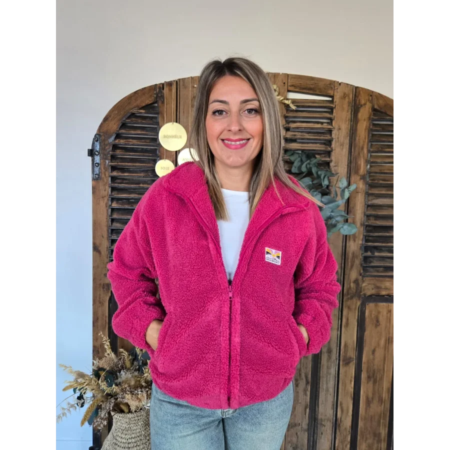 Veste polaire Claudette framboise