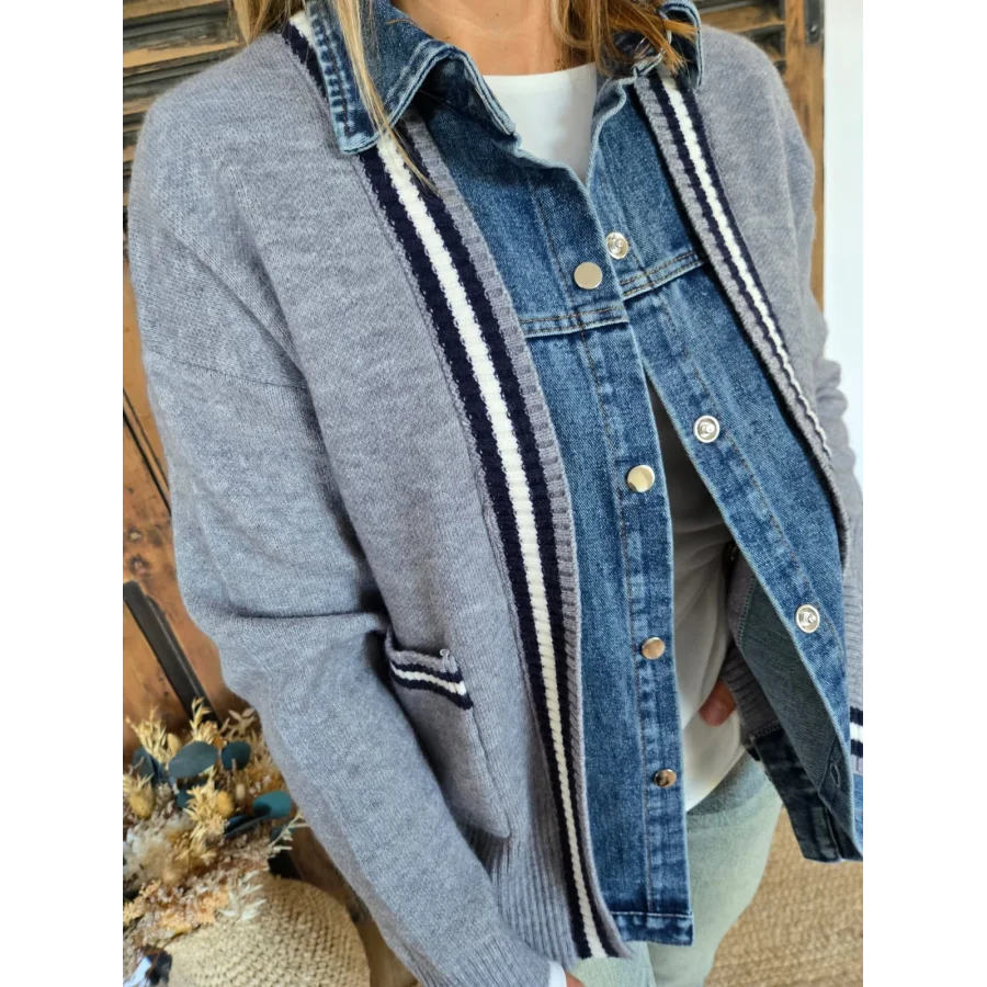 Gilet Jacques gris et denim