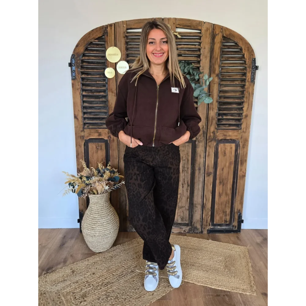 Jean ballon/barell Horace leopard choco