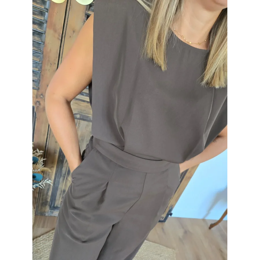 Combinaison pantalon Johanne marron