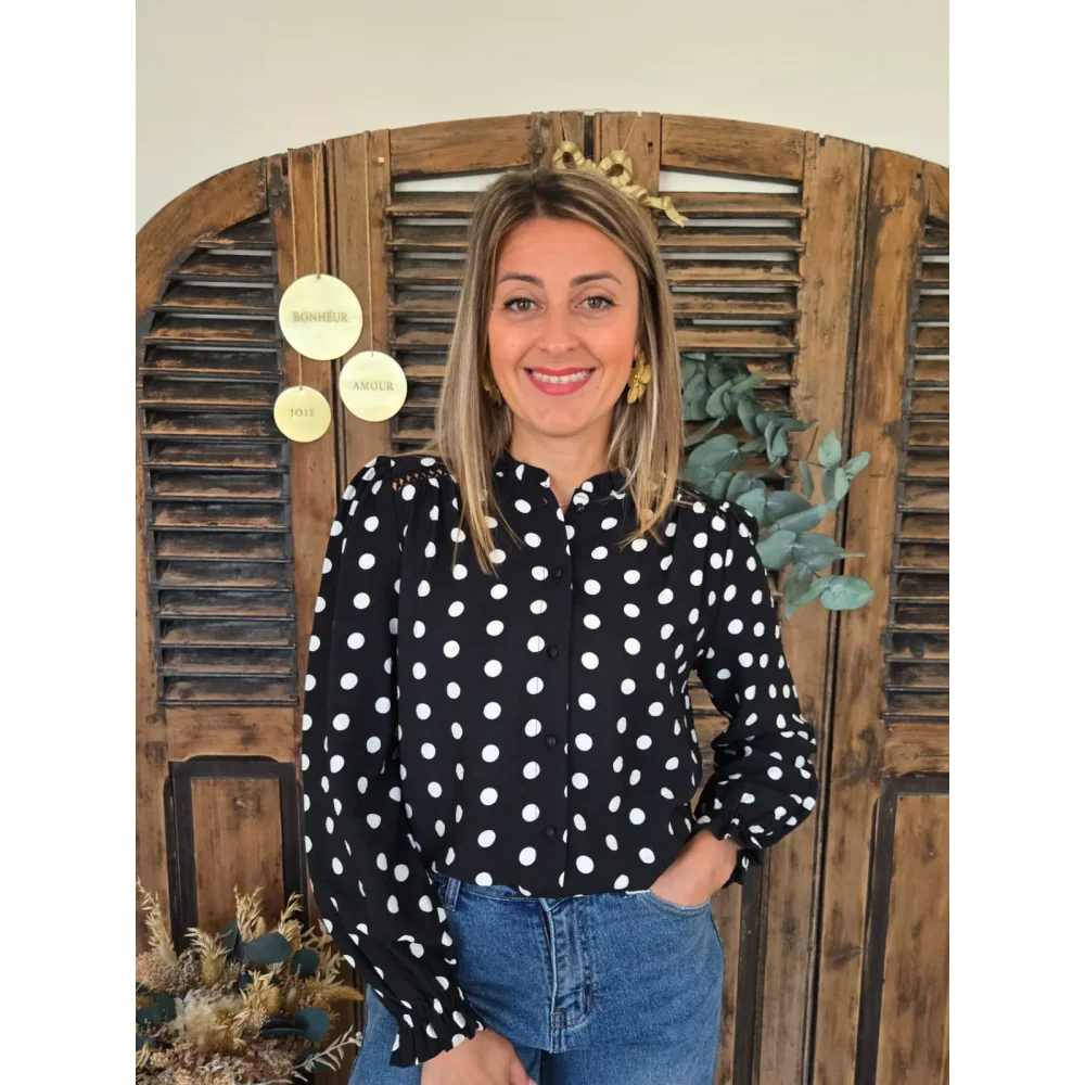 Blouse Clarisse noir à pois