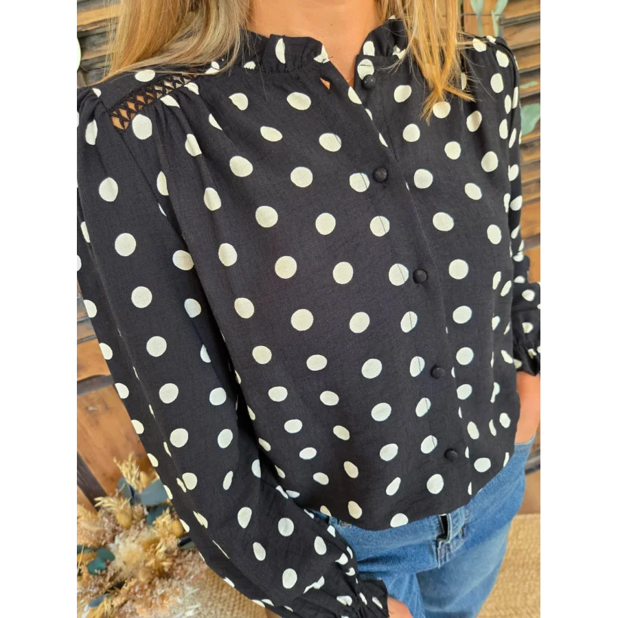 Blouse Clarisse noir à pois