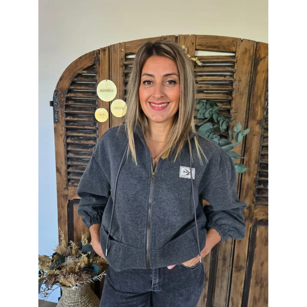 Veste sweat Claude gris