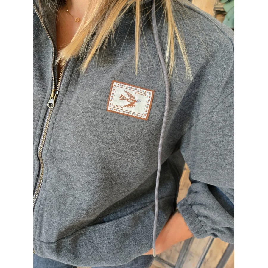 Veste sweat Claude gris