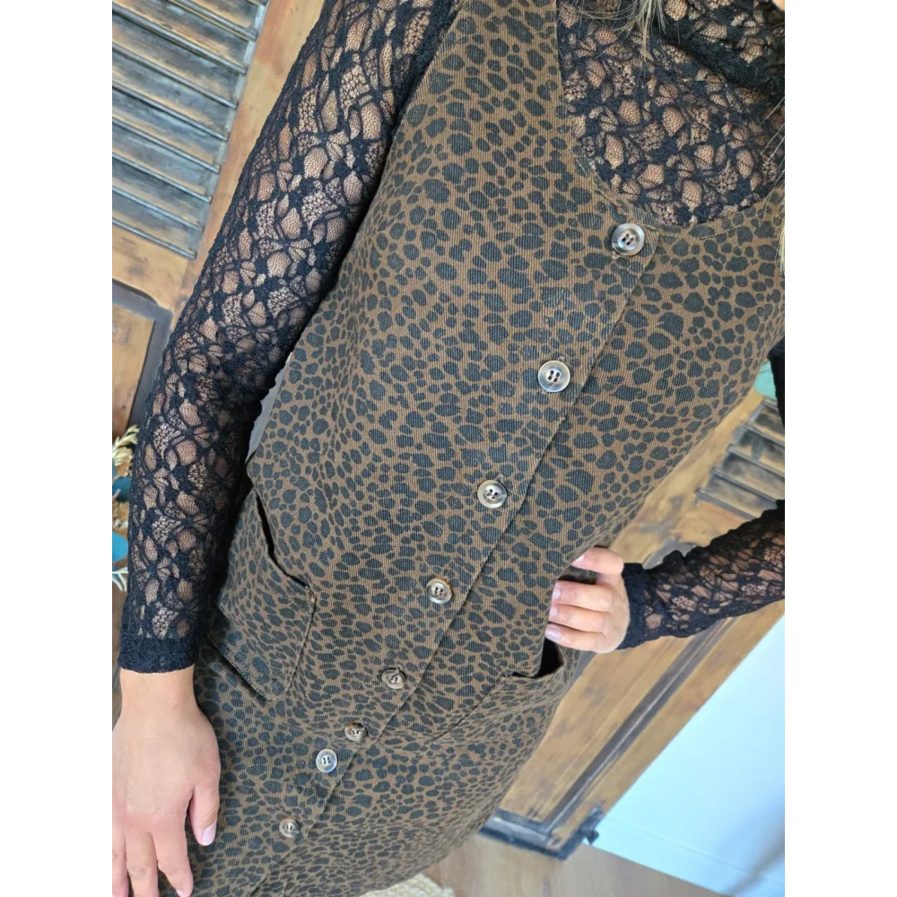 Robe Edwige en jean leopard