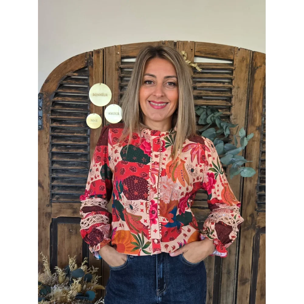Blouse Deborah rose orangé