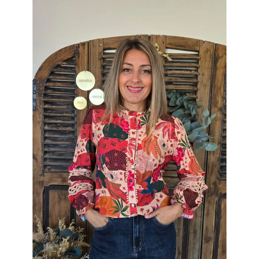 Blouse Deborah rose orangé