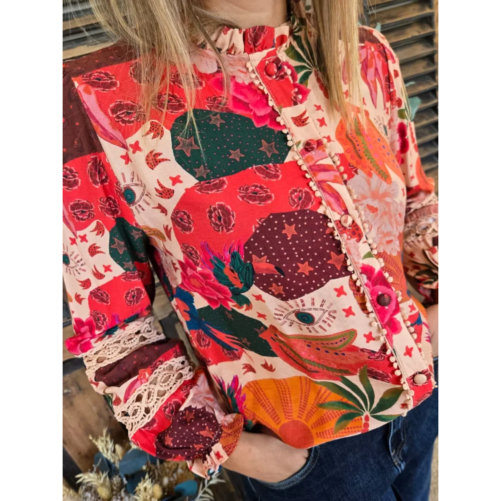 Blouse Deborah rose orangé