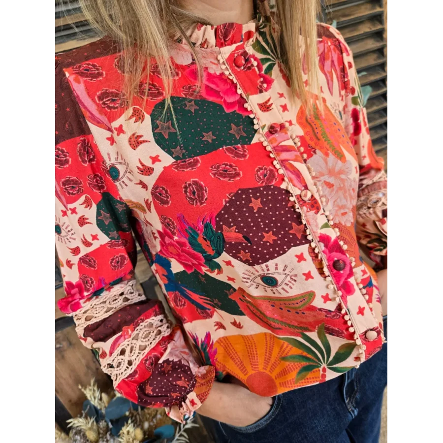 Blouse Deborah rose orangé