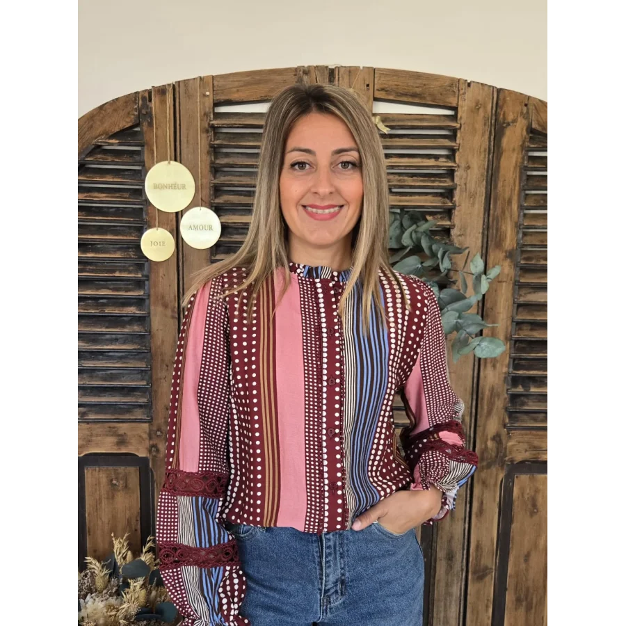 Blouse Eden pois et rayures