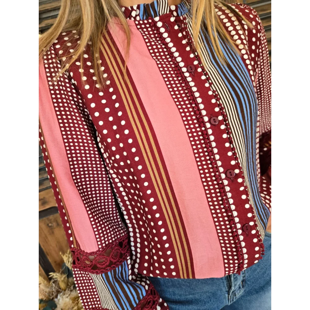 Blouse Eden pois et rayures