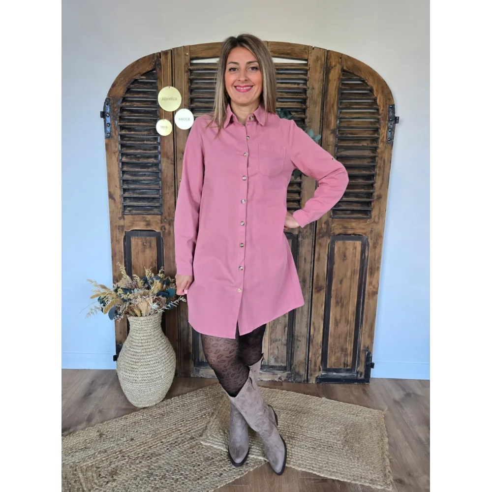 Robe chemise Eliane rose