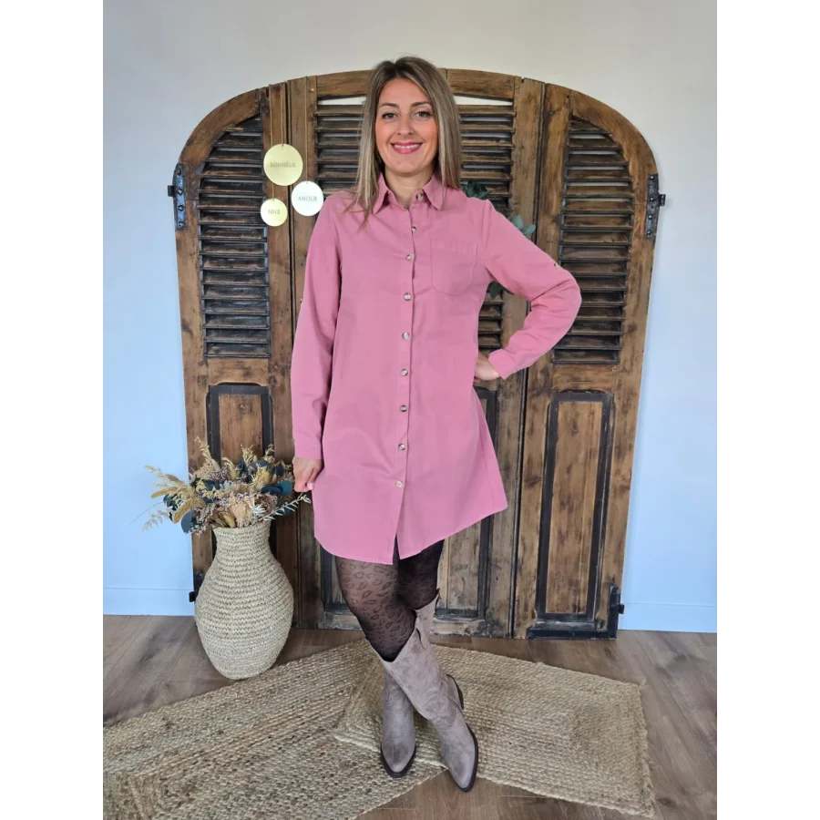Robe chemise Eliane rose