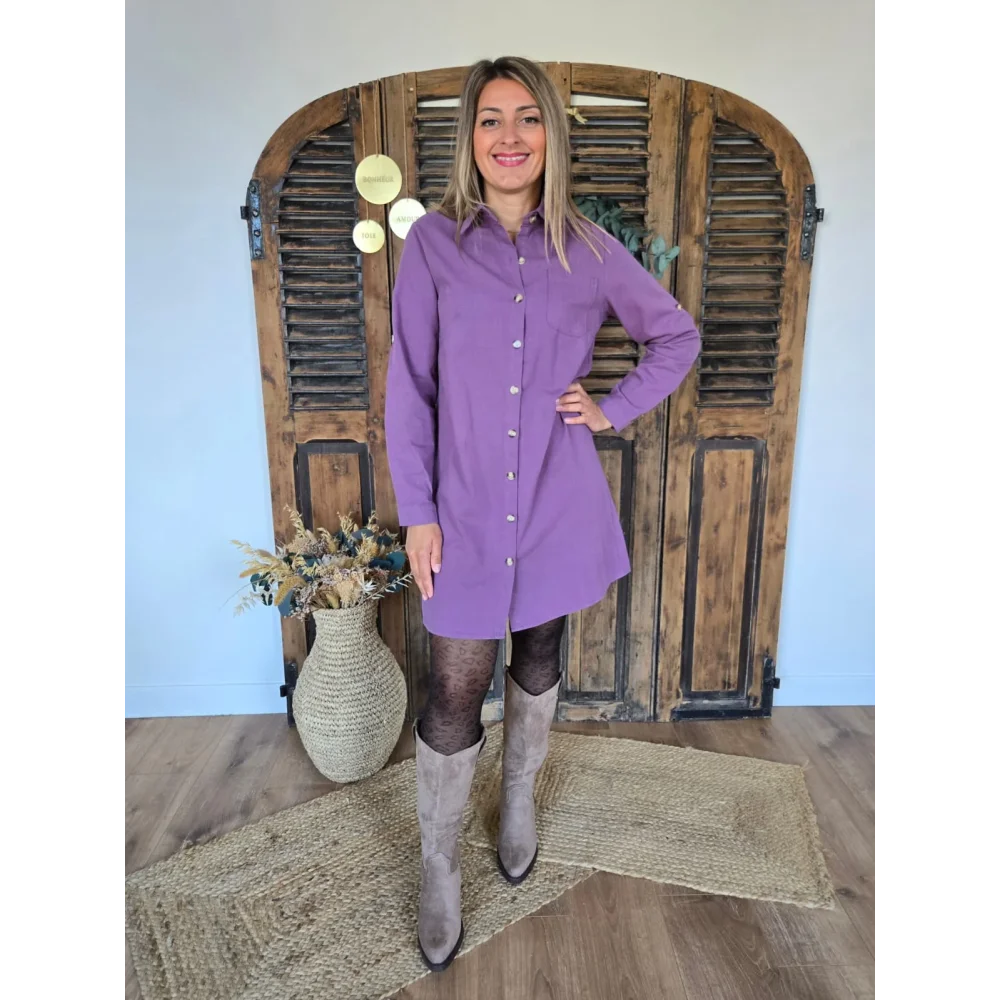 Robe chemise Eliane violet