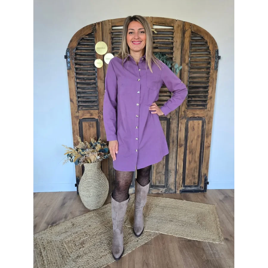 Robe chemise Eliane violet