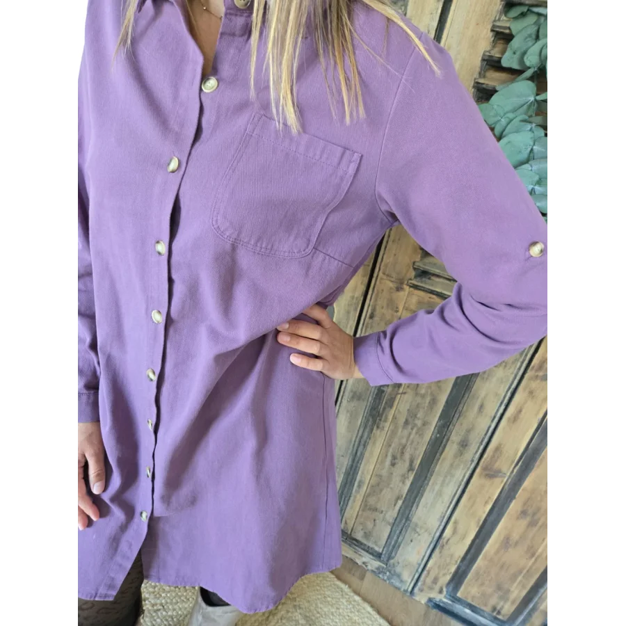 Robe chemise Eliane violet