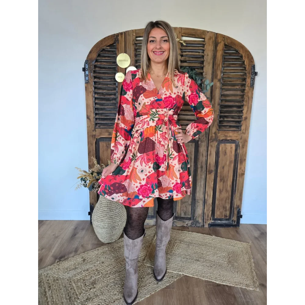 Robe Emilie rose orangé